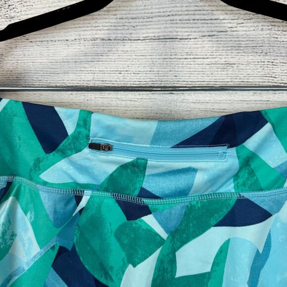 Ideology Plus Size Blue Green Tie Dye Ruffle Active Skort Size 1X - Picture 5 of 8